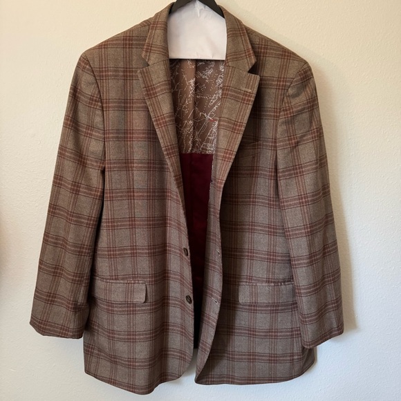 Nautica Other - Nautica Modern Fit Men’s Sport Coat Blazer – Brown & Red Plaid – Size L50 $45